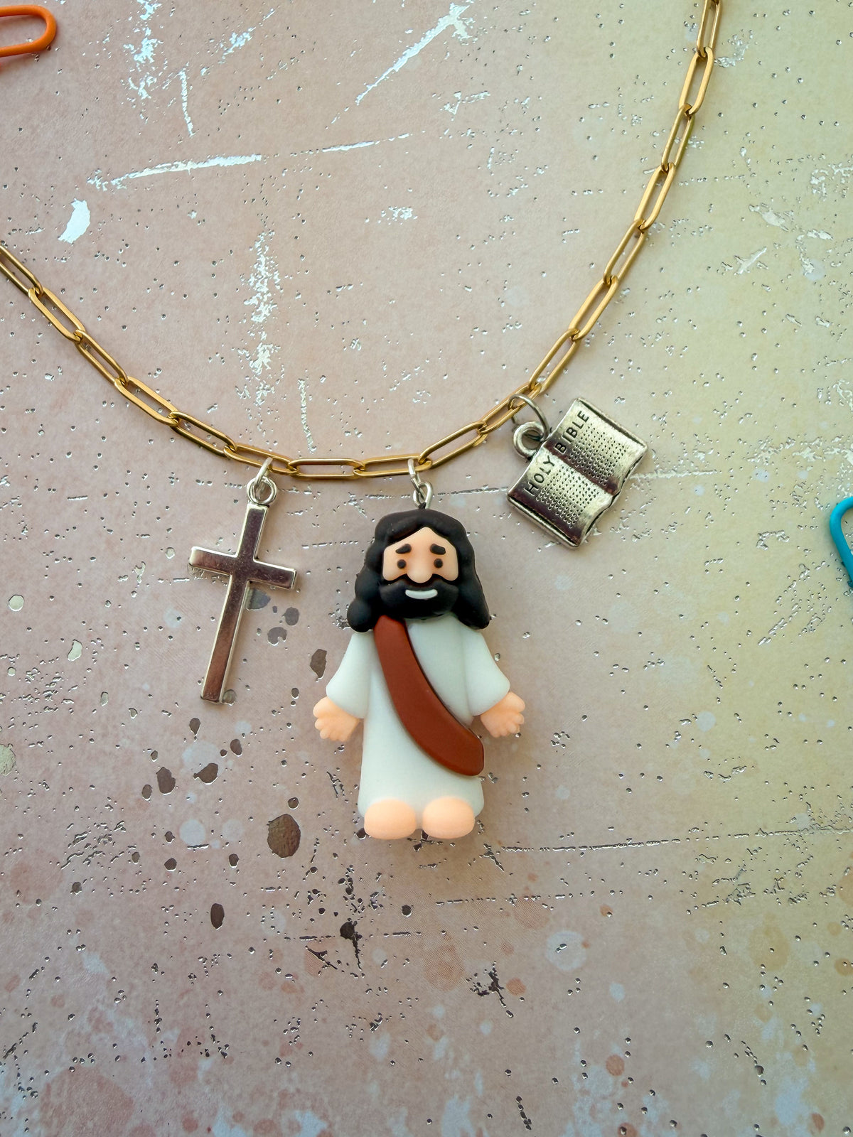 Little Jesus Charm Necklace - Signature Simple (3 charms)