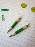 Signature Colored Pencil Earrings - LIGHT GREEN