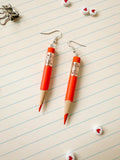 Signature Colored Pencil Earrings - ORANGE