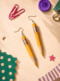 Signature Colored Pencil Earrings - YELLOW