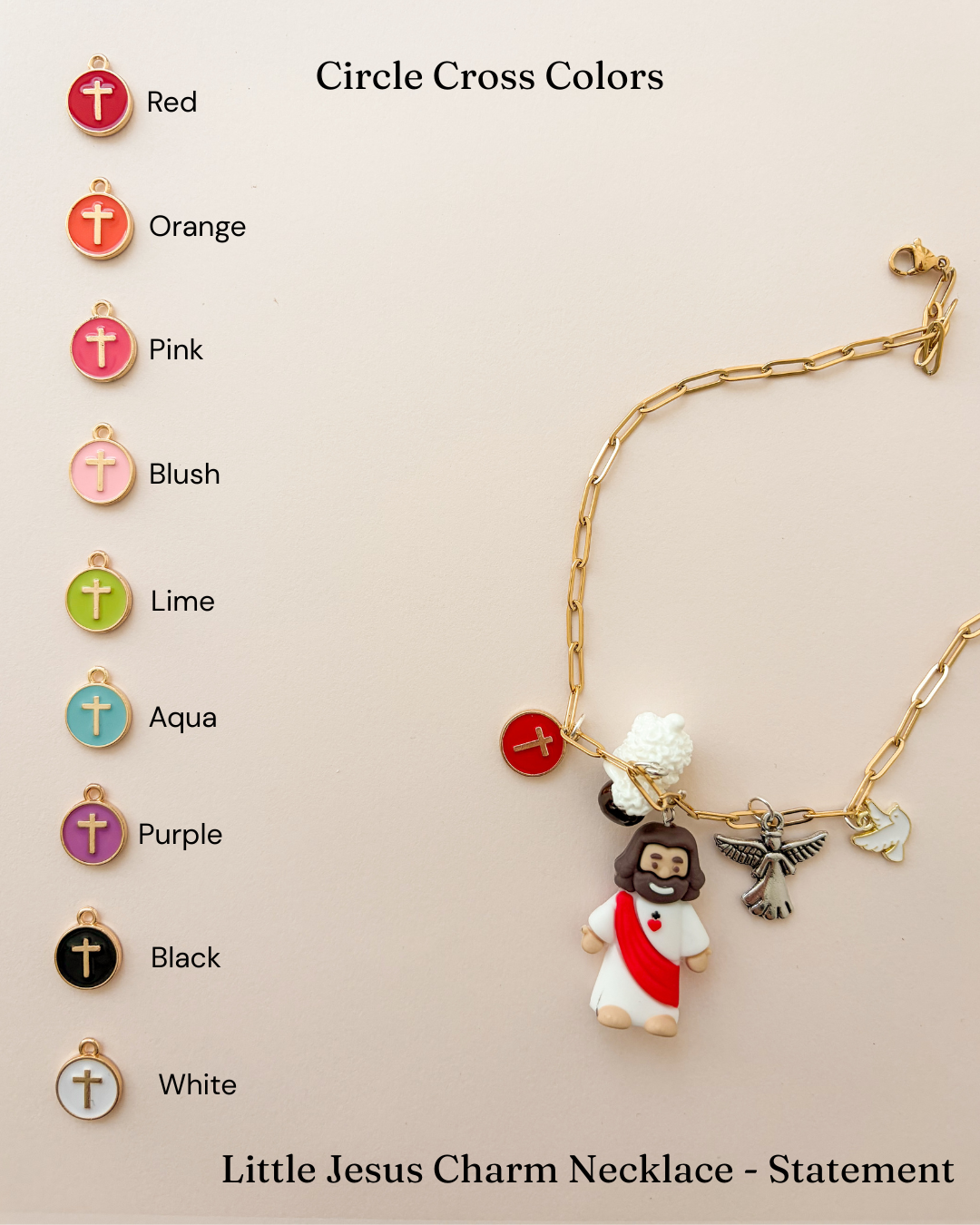 Little Jesus Charm Necklace - Signature Statement (5 charms)