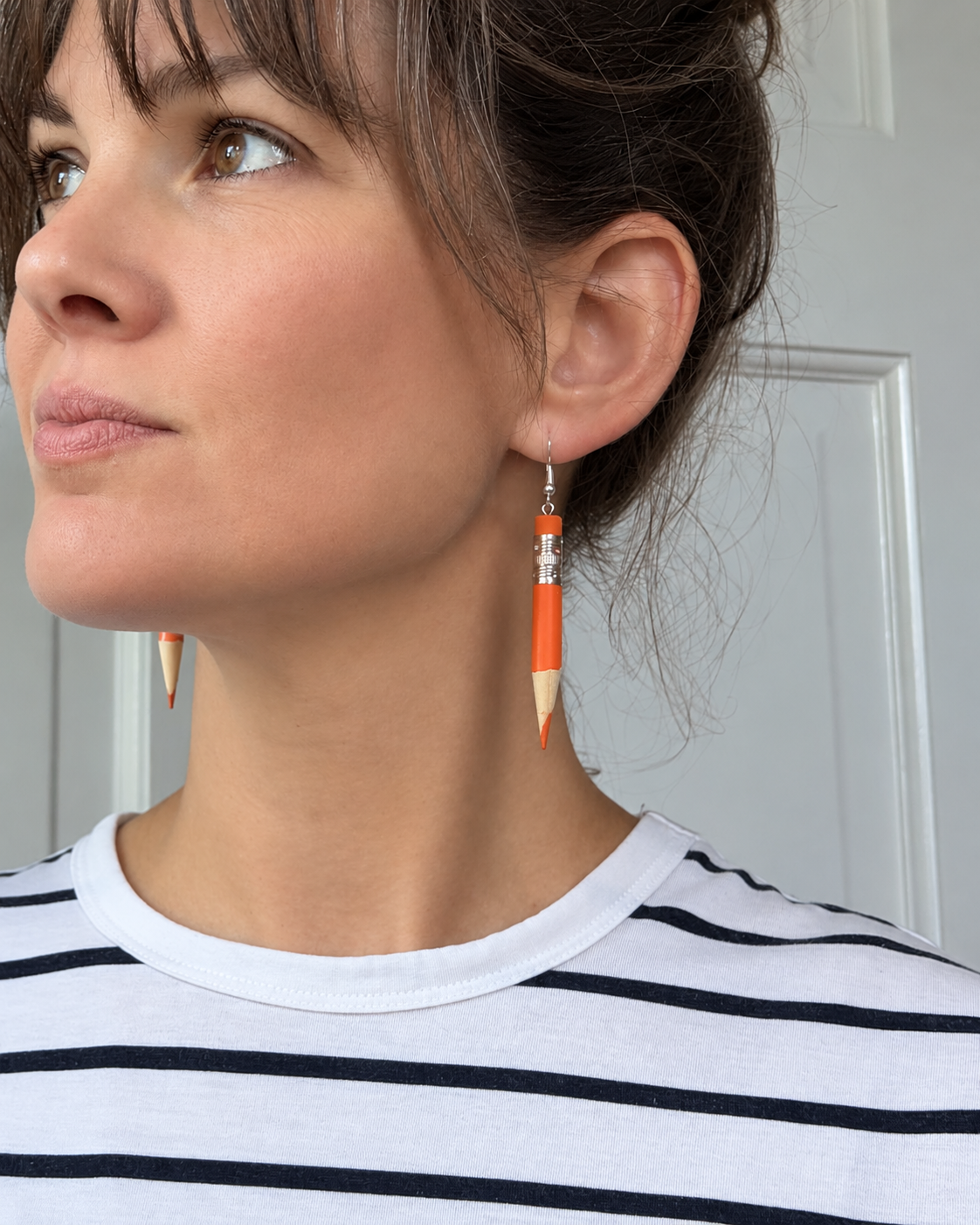 October Social - Orange and Black Pencil Earrings